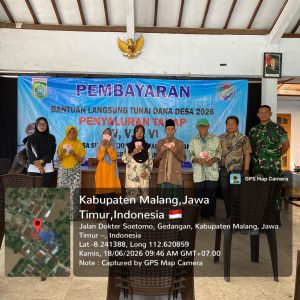 23 Keluarga di Desa Sumberejo Gedangan Terima Bantuan Langsung Tunai Dana Desa Tahun 2026