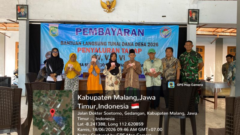 23 Keluarga di Desa Sumberejo Gedangan Terima Bantuan Langsung Tunai Dana Desa Tahun 2026