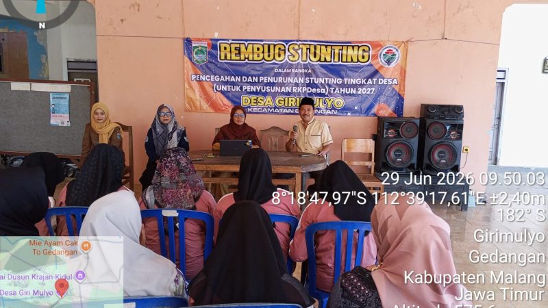 Zero Stunting Jadi Komitmen Bersama Melalui Rembuk Stunting di Desa Girimulyo