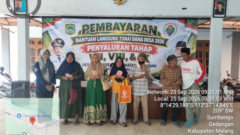 23 KPM Desa Sumberejo Terima BLT-DD Triwulan III, Diharapkan Meringankan Beban Ekonomi Warga